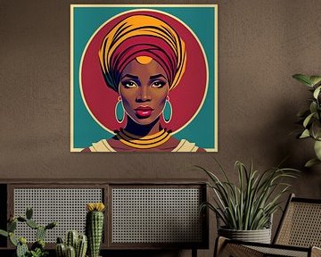 Saba. Afrikaans etnisch portret in retro stijl van All Africa