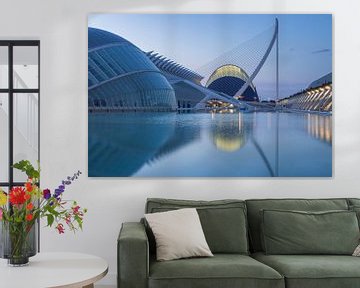 Modern architecture of the City of Arts and Sciences in Valencia at sunrise by gaps photography