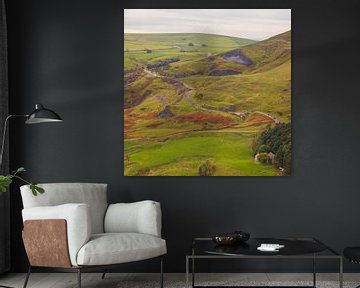 Winding road along Mam Tor hill by Harm Bouwman