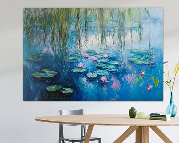 Waterlelies, schilderij, Monet van Joriali Abstract