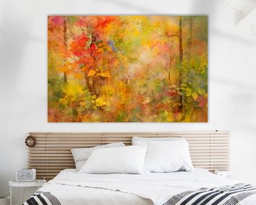 Abstrakt, Malerei, magischer Herbstwald von Joriali Abstract