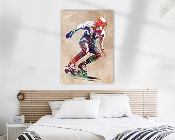 Skateboarder sport kunst #skateboarder van JBJart Justyna Jaszke