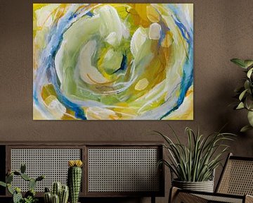 Green Vision - a dashing abstract painting in fresh colours