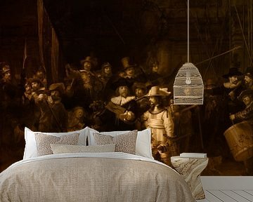 The Night Watch, Rembrandt van Rijn in gold | Old Masters by Kjubik