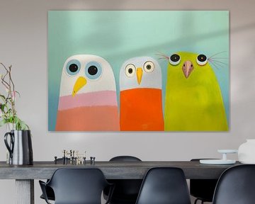 Oiseaux joyeux et colorés sur Studio Allee