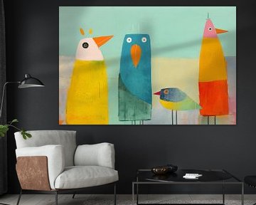 Kleurrijke vrolijke vogels van Studio Allee