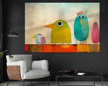 Oiseaux joyeux et colorés sur Studio Allee