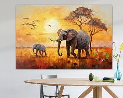 Voorbeeld van het werk in een kamer