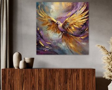 Mauve Magic - Flight of Golden Wings by Gisela- Art for You