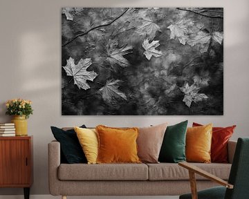 Autumn Painting Black and White