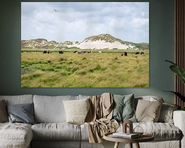 Natuurgebied de Boschplaat Terschelling duinen en koeien van Yvonne van Driel