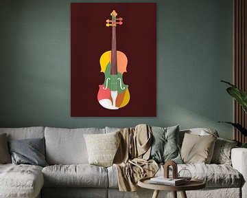 Pop-art viool van Andika Bahtiar