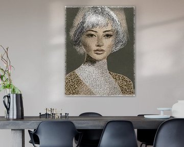 Modern artistiek portret van een vrouw met kort haar
