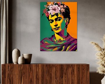 Frida in de abstracte popart van Andika Bahtiar