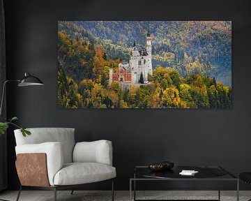 Herfst bij het kasteel van Neuschwanstein van Henk Meijer Photography