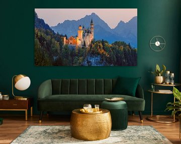 Herfst bij het kasteel van Neuschwanstein van Henk Meijer Photography