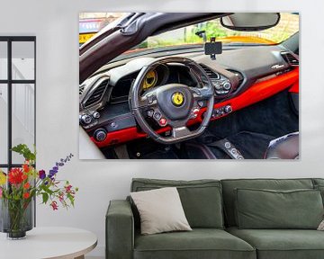 Tableau de bord de la voiture de sport Ferrari 488 Spider sur Sjoerd van der Wal Photographie