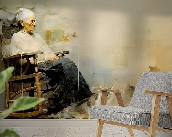 Voorbeeld van het werk in een kamer