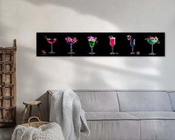 Colourful cocktails in a row, colorful drinks in a row by Corrine Ponsen