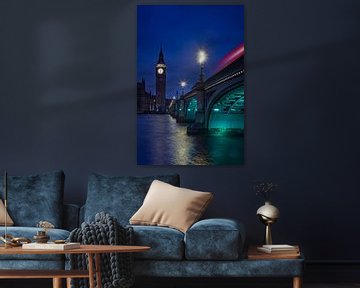 Westminster Bridge and Big Ben along the Thames in London in evening light by gaps photography