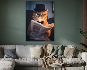Smart Funny Tabby Hut Katze Poster von Steven Kingsbury