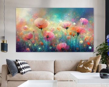 Watercolour of poppies in the grass 2 by Pieternel Decoratieve Kunst