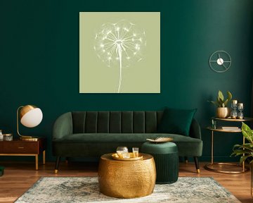 Abstracte dandelion 3 van Studio Pieternel