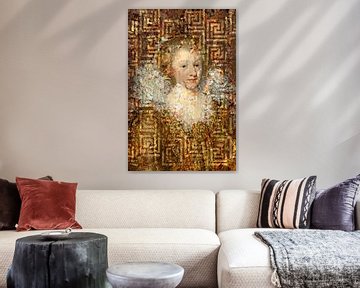 Portret van Catharina met Kraag in Gouden tinten van Behindthegray