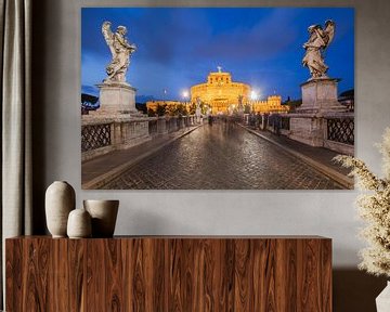 The Bridge of Angels in Rome during the evening by Elroy Spelbos Fotografie