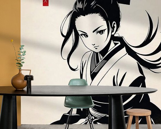 Voorbeeld van het werk in een kamer