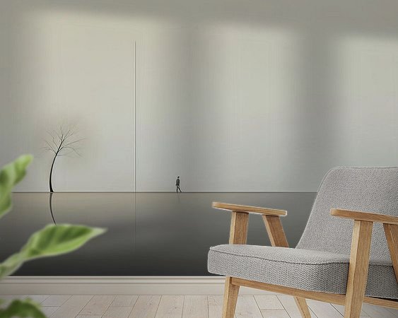 Voorbeeld van het werk in een kamer