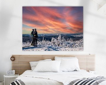 Vue du Fichtelberg sur les monts Métallifères en hiver en Saxe sur Animaflora PicsStock