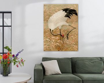 Saruskraanvogel in rijstveld, G.A. Audsley