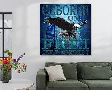 Vol de la liberté - Impression sur toile carrée avec aigle majestueux | Adler &amp ; Co.