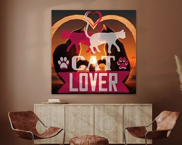 Heartfelt connection - Vierkante canvasprint voor kattenliefhebbers | Adler & Co. van ADLER & Co / Caj Kessler