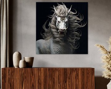 Wit paard in japanse stijl van bart dirksen