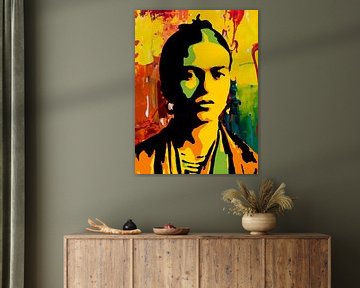Frida abstracte kunst 4 van Andika Bahtiar
