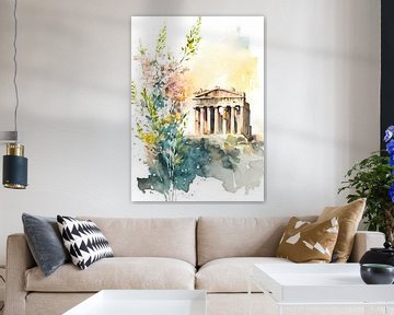 Aquarell Parthenon Griechenland von haroulita