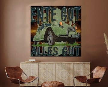 All's well that ends well: Cheerful Citroën 2CV canvas print for unique accents | Adler & Co.