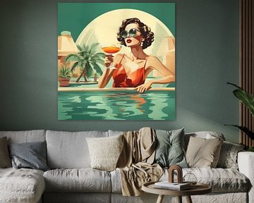 Femme au bord de la piscine sur ARTemberaubend