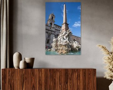 Rome - Fontana di Fiumi op Piazza Navona van t.ART