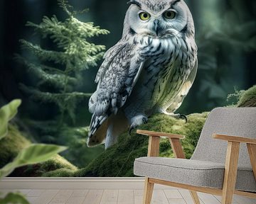Eule auf Grün von Ellen Reografie