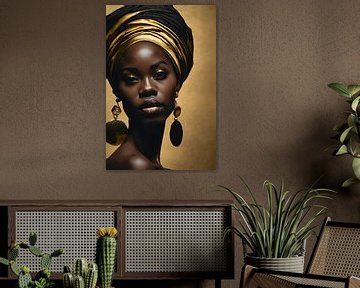 Afrikaanse vrouw met hoofddoek 3 van Bernhard Karssies