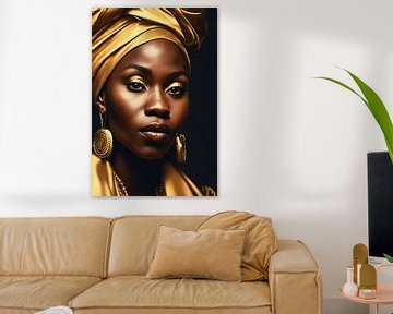 Afrikaanse vrouw met goud 3 van Bernhard Karssies