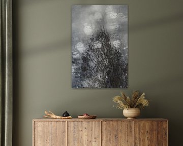 Atmospheric artwork of a tree with dark unsaturated colour tones by Imaginative