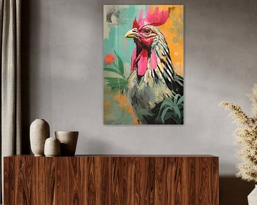 Colourful rooster by Uncoloredx12