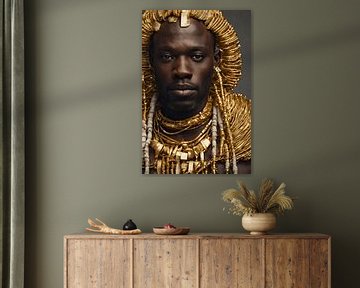 Afrikaanse man met goud 2 van Bernhard Karssies