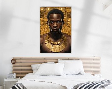 Afrikaanse man met goud 3 van Bernhard Karssies