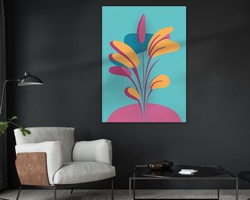 Groovy 70's/60's vibe plant abstract en minimalistisch van Gypsy Galleria