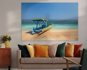 Fishing boat on Gili-air beach by Meindert Marinus